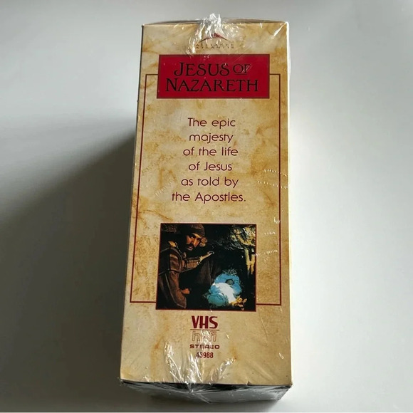 BNIB Factory SEALED Vintage 1992 VHS “Jesus of Nazareth” 3 Tape Box Set - Picture 5 of 8